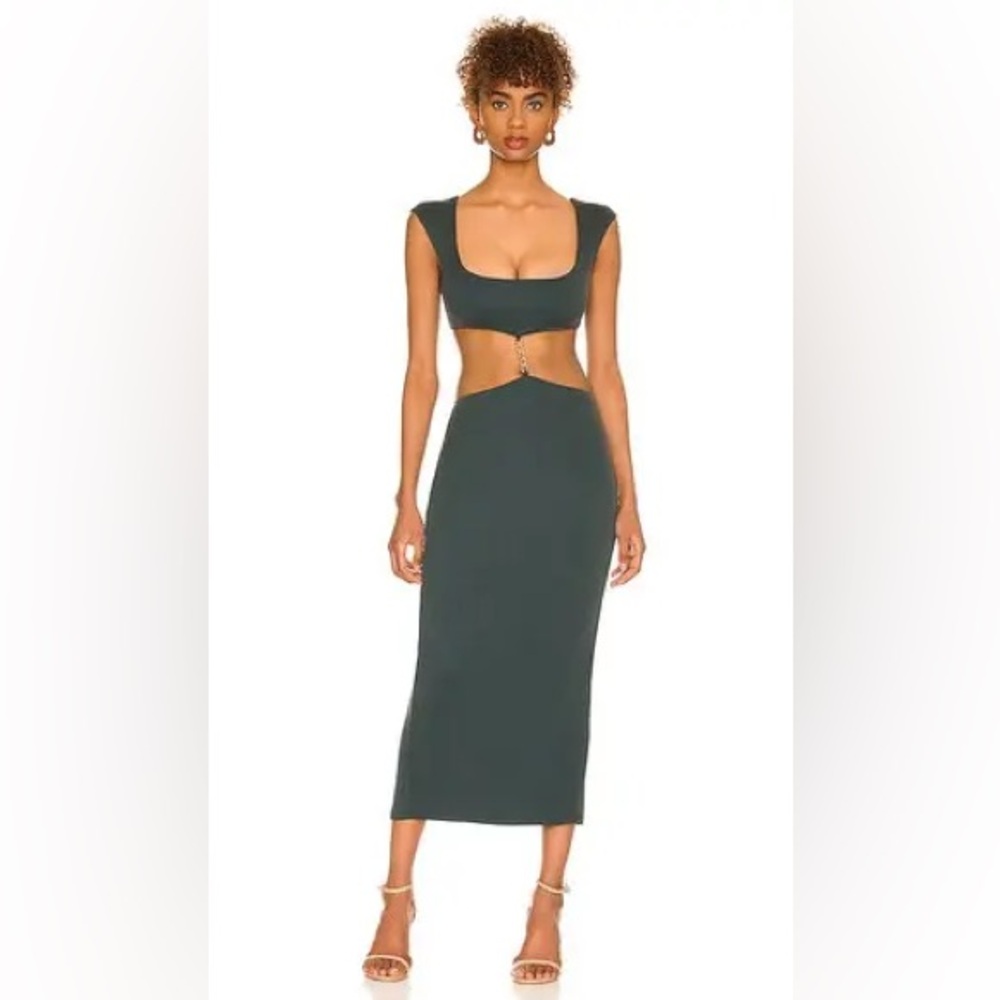 Camila Coelho Dark Green Midi Dress